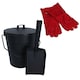 image 1 of Coal Bucket With Lid, 5" Shovel & Gloves Metal Ash Tidy Bin Coal Fire Log Burner