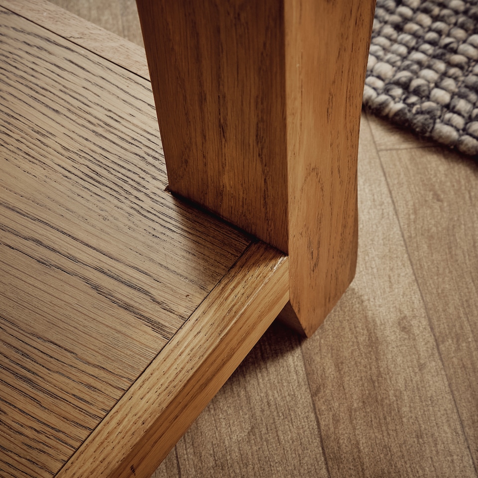 image 1 of Rustic Oak Coffee Table With Shelf Fully Assembled 105cm Wide x 50cm High x 55cm Deep