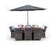 image 2 of Arizona Rectangular 8 Seater Rattan Patio Dining Set | Grey | Grey