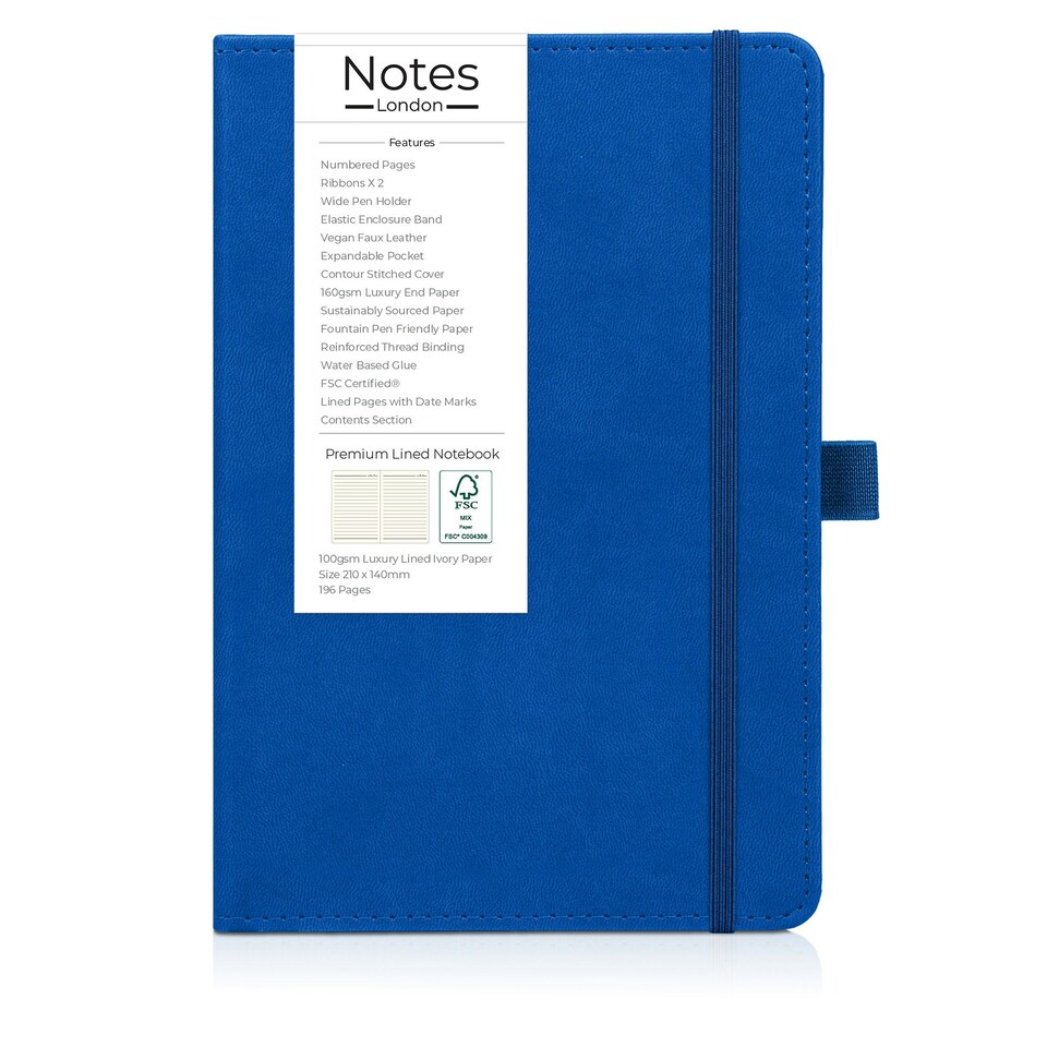 image 1 of Notes London A5 Italian Styled Moretti Notebook Blue
