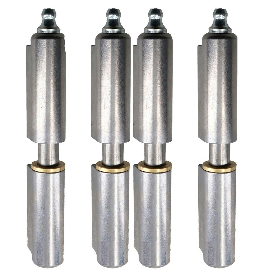 image 1 of 4 PACK Lift Off Bullet Hinge with Grease Nipple Weld On 15x100mm Door Silver