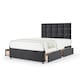 image 1 of Signature Platinum 2000 Pocket Sprung Graphite Plush Velvet 4 Drawer Divan Set And Pearl Headboard King Size