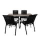 image 9 of Outdoor 4 Person Rectangular Glass Top Garden Patio Dining Table Chairs Set