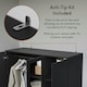 image 4 of Vida Designs Riano 3 Door 2 Drawer Mirrored Wardrobe With Shelf & Clothes Rail, Black