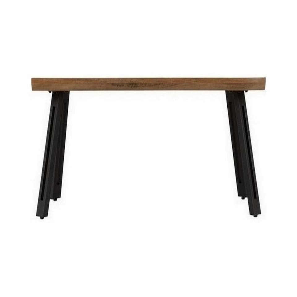 image 1 of Quebec Wave Edge Coffee Table - L58.5 x W100 x H43.5 cm - Medium Oak Effect/Black Brown