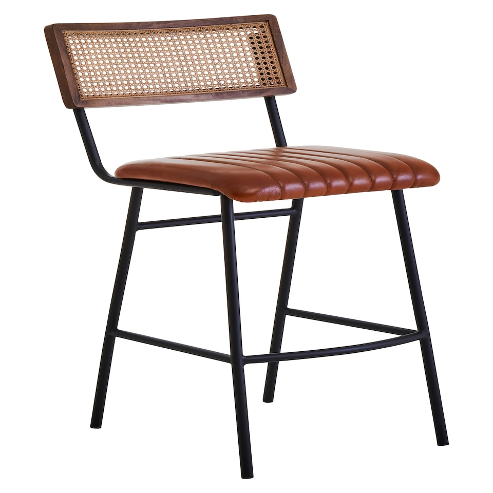 image 1 of Interiors by Premier Tan Leather Bar Chair Brown