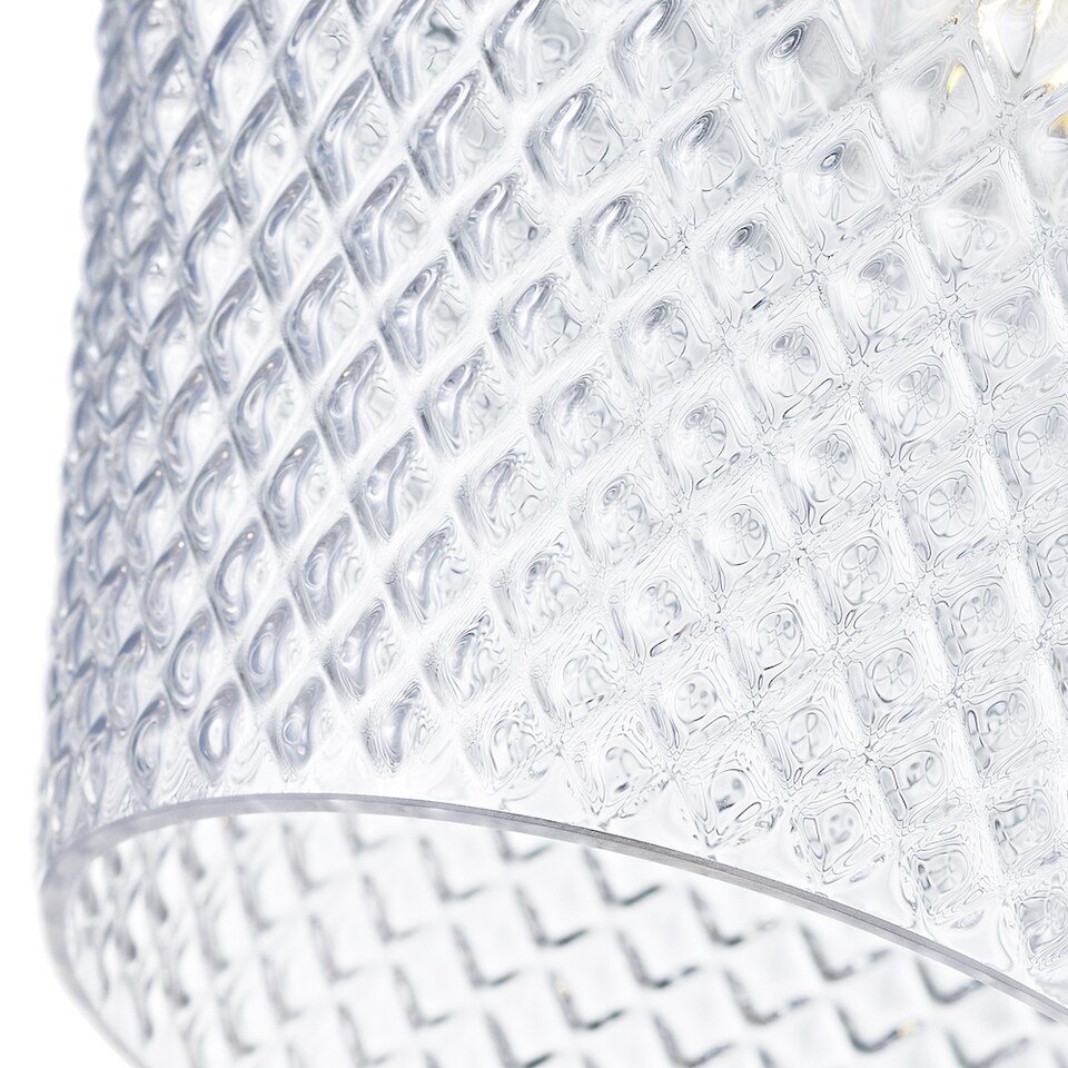 image 1 of Modern and Compact Diamond Design Clear Glass Pendant Lamp Shade - 17cm x 17cm | Clear