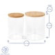 image 3 of Harbour Housewares 2pc Reusable Plastic Bathroom Canister Set with Bamboo Lid