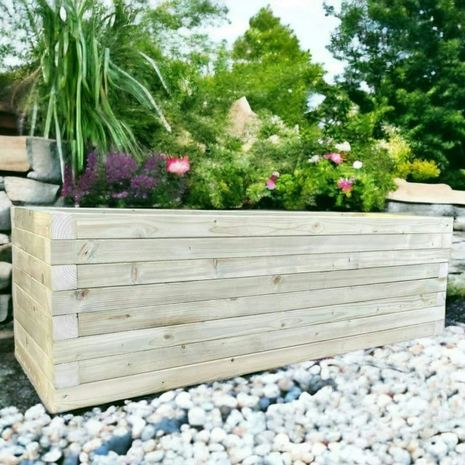 image 1 of Norfolk Planter - Wood - L240 x W40 x H60 cm | Brown