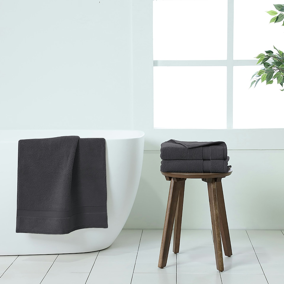image 1 of Martex 750GSM Hand Towel Charcoal (Pack of 2) Black | Charcoal | Hand towel