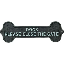 Dogs Please Close The Gate Bone Sign Cast Iron Sign Plaque Door Wall Gate Post