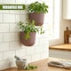 image 3 of GEEZY Milly Wall Flowerpot Set Plastic Planters Brown 2 Pack