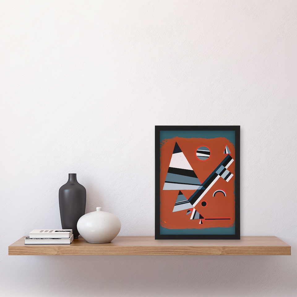 image 1 of Wassily Kandinsky Framed Wall Art Print Gris Grey Abstract Painting Home Décor