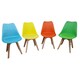 image 1 of Dining Chairs Set of 4 Four Colourful Mixed Leather Kitchen Table Yellow
