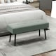 image 2 of HOMCOM End of Bed Bench w/ Thick Padding and Steel Legs for Entryway, Green