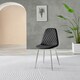 image 3 of Furniturebox 2x Corona Silver Leg Black Faux Leather Dining Chair