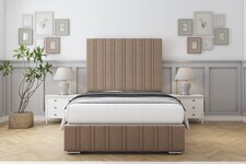 Sloomy Langston Mink Plush Bed Frame With Mattress With 50" Upholstered Headboard 6' Super King