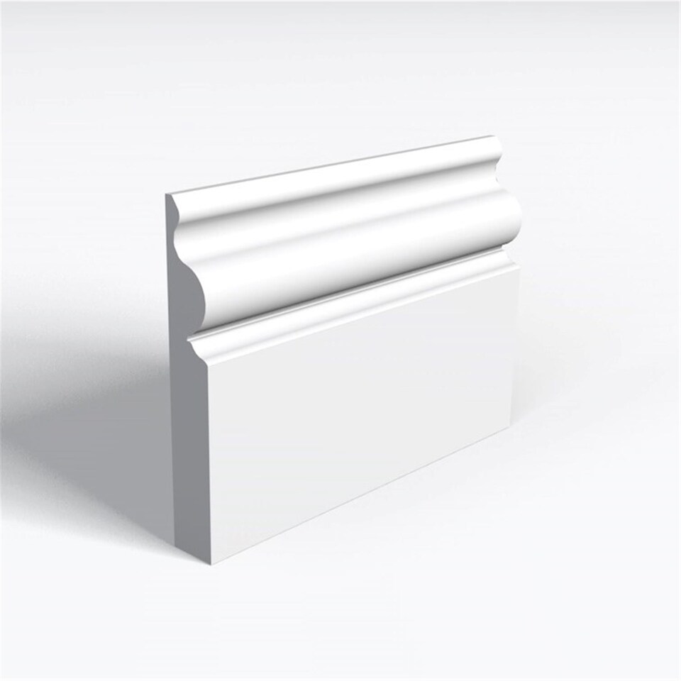 Pack of 5 (Total 5 Units) - Moisture Resistant MDF Primed Regency Ogee Skirting Board - 25mm (T) x 144mm (H) x 3050mm (L)
