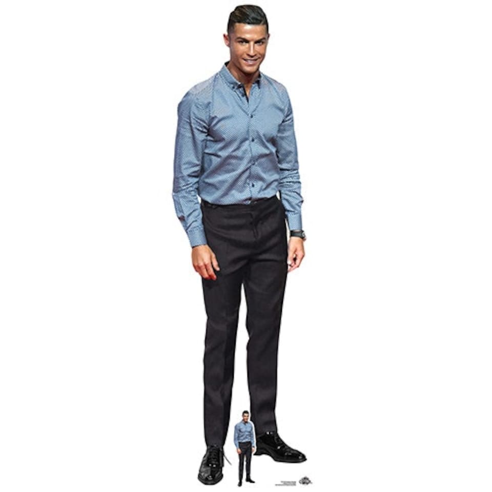Cristiano Ronaldo Blue Shirt Lifesize Cardboard Cutout 188cm