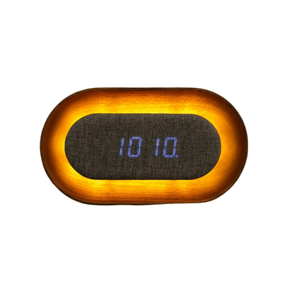 image 1 of Gingko Lumos Clock & Lamp - Oval N/A | Walnut