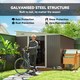 image 4 of Outsunny 11.3 x 9.2ft Lean to Metal Garden Shed, Outdoor Galvanised Tool Storage House with Double Sliding Doors and 2 Air Vents, Grey