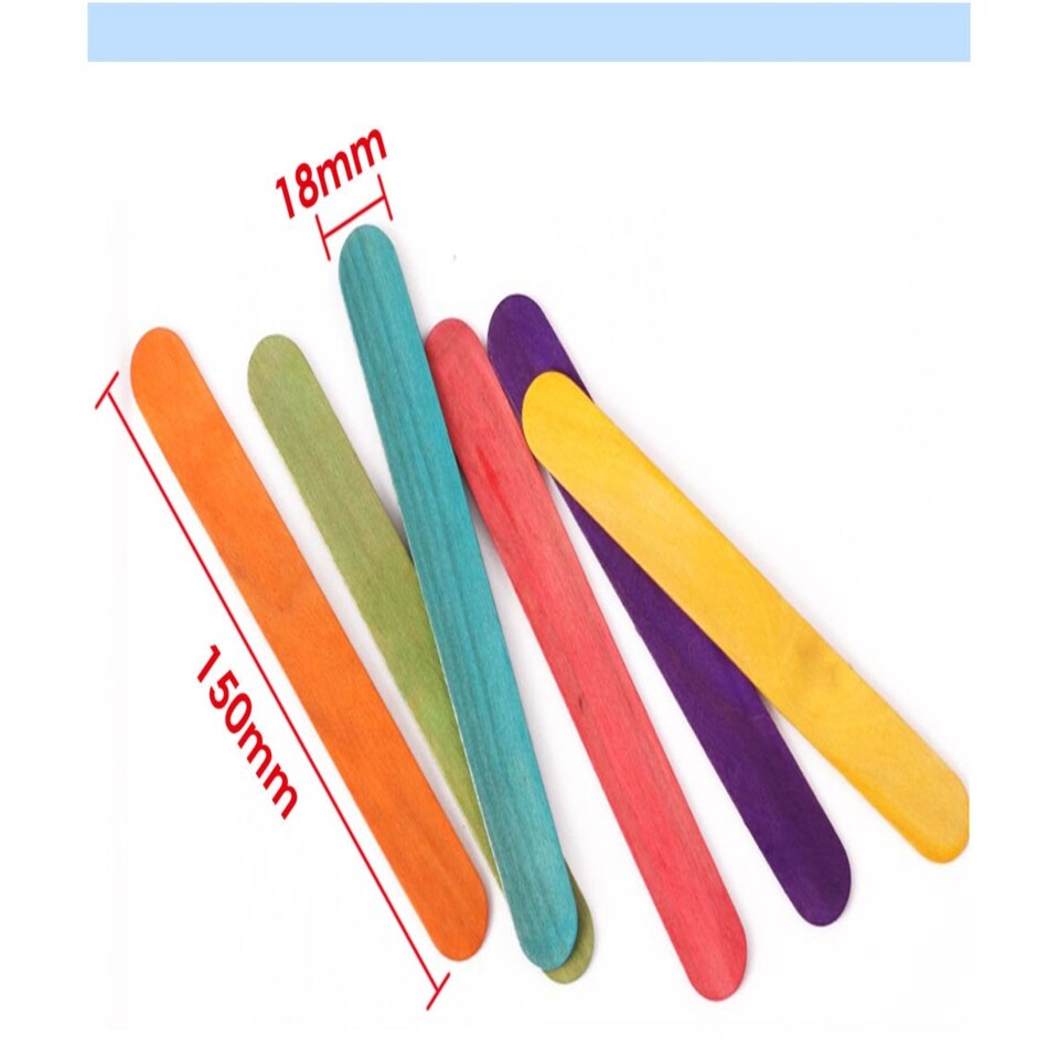 image 1 of Pack of 50 Assorted Colour Wooden Sticks