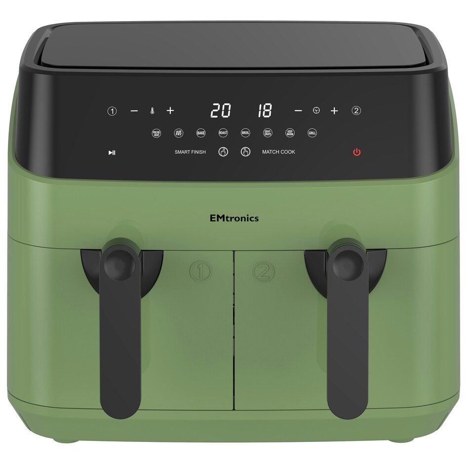 image 1 of EMtronics 9 Litre Digital Double Basket Air Fryer - Sage Green