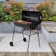 image 4 of House of Home BBQ Barrel Charcoal Grill with Lid Thermometer, Portable Trolley Smoker, Wheels