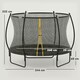 image 4 of SPORTNOW 8ft Trampoline with Enclosure Net, Spring Cover, Black