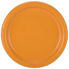 Orange Round Paper Plates 22cm - Pack of 16