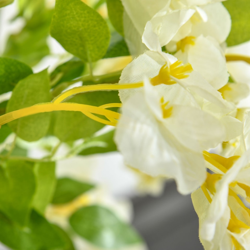 image 1 of HOMCOM Artificial Realistic White Wisteria Tree FauDecorative Plant in Nursery Pot for Indoor Decor, 160cm