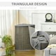 image 6 of HOMCOM 55L Bamboo Corner Laundry Hamper Bamboo Laundry Basket 38x38x57cm Grey