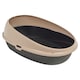 image 1 of Oval Cat Litter Tray Box with Rim | Brown | 1