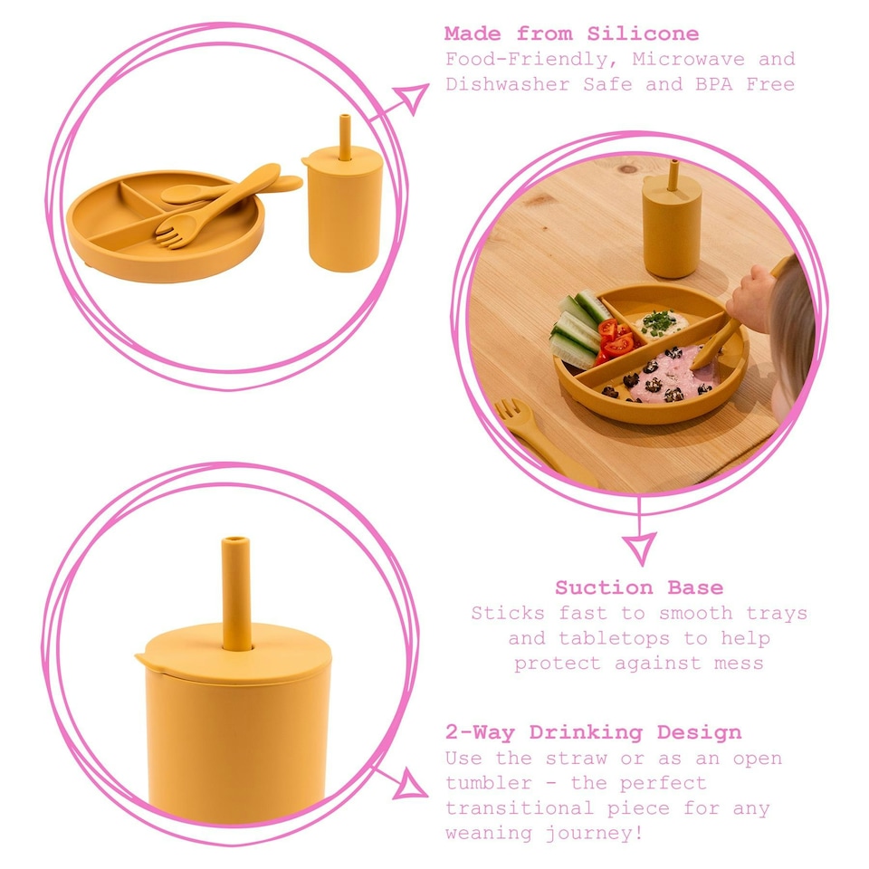 image 1 of Tiny Dining 3pc Baby Silicone Suction Feeding Set - Tradewinds