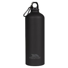 Trespass Adults Slurp Water Bottle With Carabiner (1 Litre) | Black | Matt Black | 1