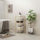image 2 of HOMCOM 3 or 4-Tier Bathroom Storage Shelving Unit Bamboo Shelves Yellow