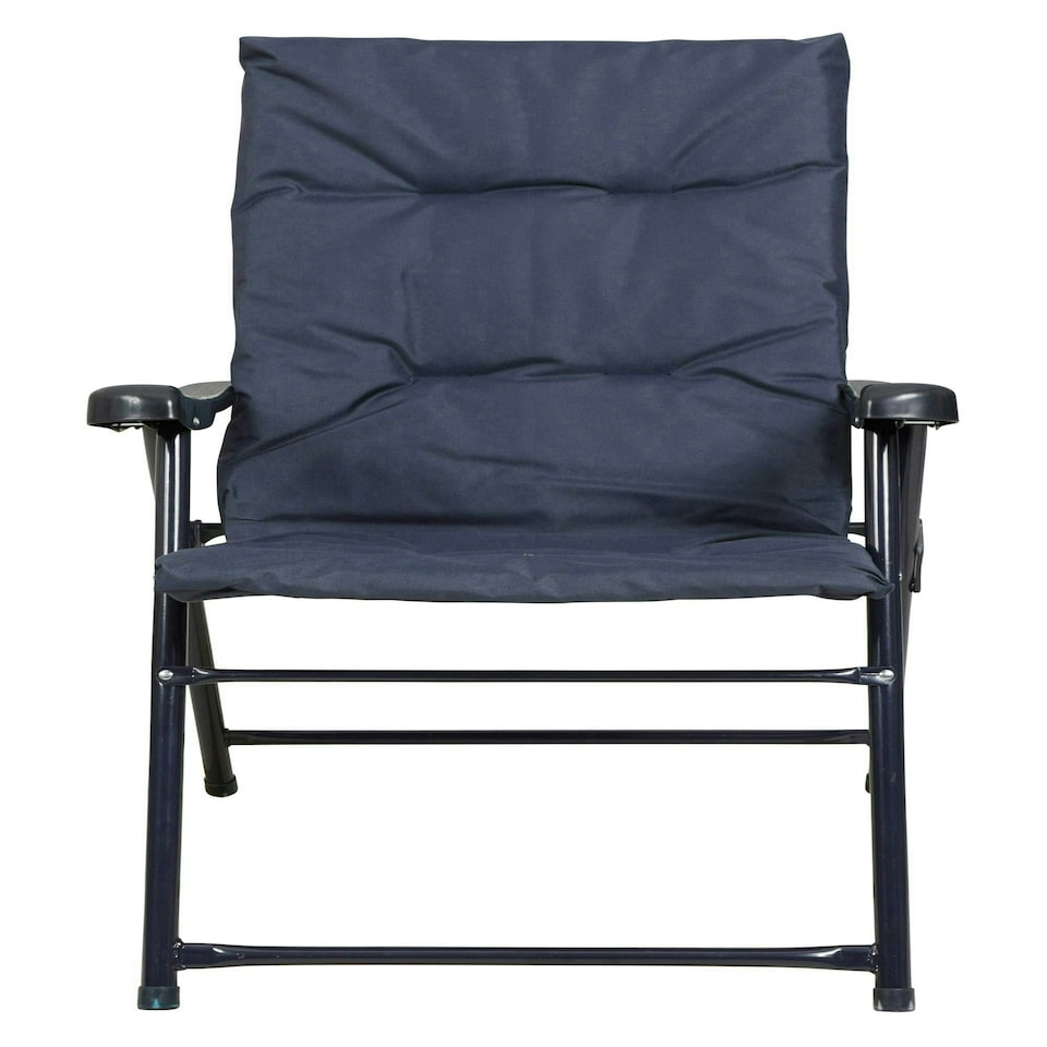 image 1 of Mountain Warehouse Padded Folding Chair Plain Lightweight Camping Outdoor Seat Blue | Navy