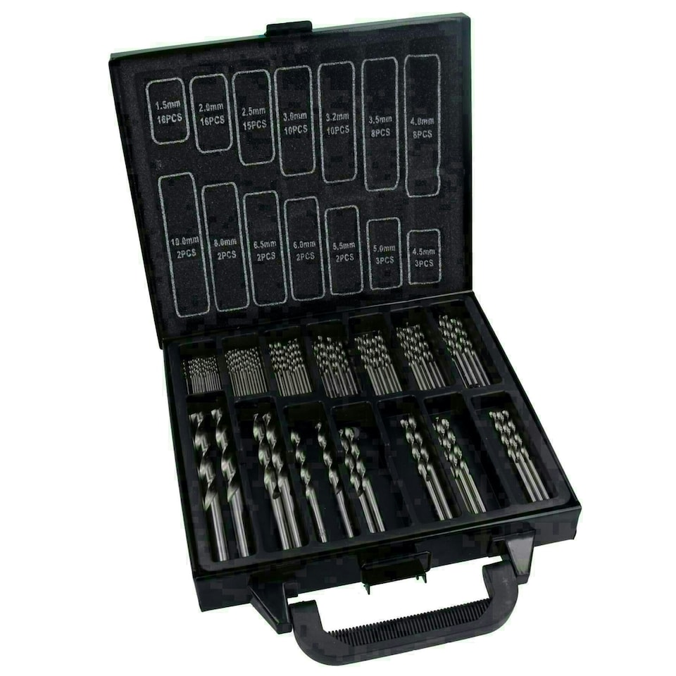 image 1 of 99pc HSS-G Metric Drill Bit Set Split Point Drills Metal Plastic Copper 1.5mm - 10mm