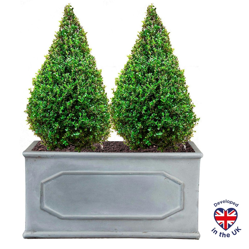 image 1 of Faux Lead Chelsea Trough Light Stone Garden Planter W30 H30.5 L71 cm, 64 ltrs Cap.
