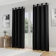 image 2 of Enhanced Living Nightfall Plain Supersoft Black Thermal Blockout Eyelet Curtains (PAIR) - 66 x 54 inch (168 x 137cm)