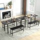 image 6 of COSTWAY 3-Piece Dining Table Set Extendable Table Set Black