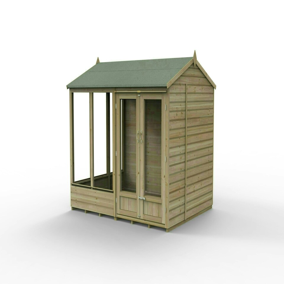 image 1 of Forest Garden 8x6 Apex Beckwood Summerhouse 25yr Guarantee Shiplap Pressure Treated - Double Door - 5 Windows