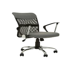 Interiors by Premier Fenix Grey Home Office Chair With Chrome Arms
