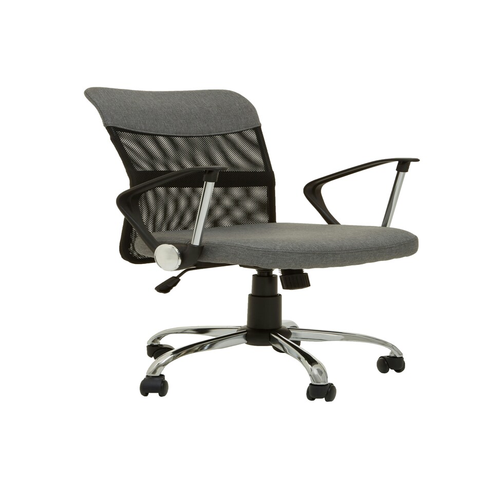 image 1 of Interiors by Premier Fenix Grey Home Office Chair With Chrome Arms