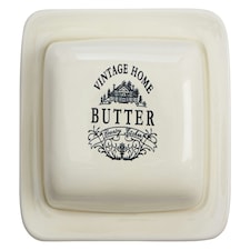 Vintage Home Cream Butter Dish Cream