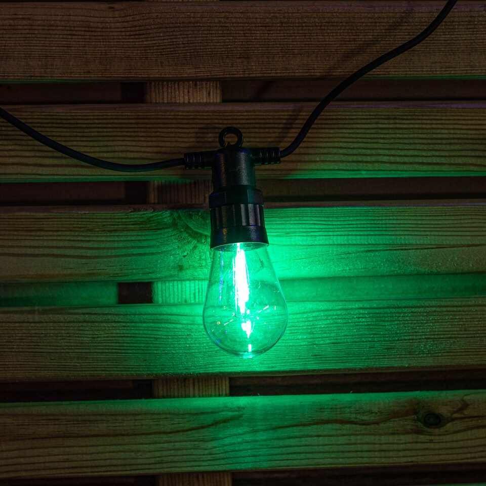 image 1 of Set of 20 Indoor Outdoor Connectable Vintage Festoon Lights with Multi-Coloured LEDs