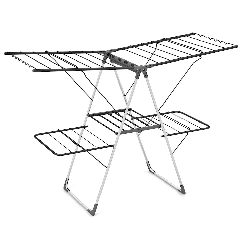 image 1 of COSTWAY 2-Tier Clothes Drying Rack Clothing Laundry Rack