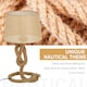 image 3 of HOMCOM Nautical Style Rope-Base Table Lamp w/ Fabric Lampshade Metal Frame Beige