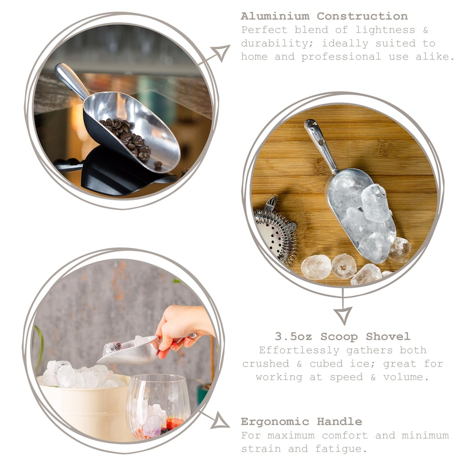image 1 of Rink Drink Aluminium Ice Scoops - 3.5oz - Pack of 10