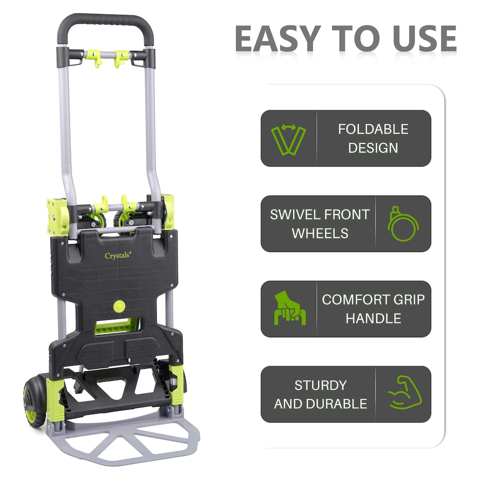 image 1 of 2-in-1 Hand Sack Truck Trolley, Folding Platform Cart Dolly, 120kg Load Capacity